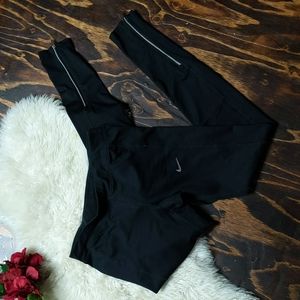 Nike Dri-FIT Challenger Men's Running Reflective Leggings Black Zipper XS